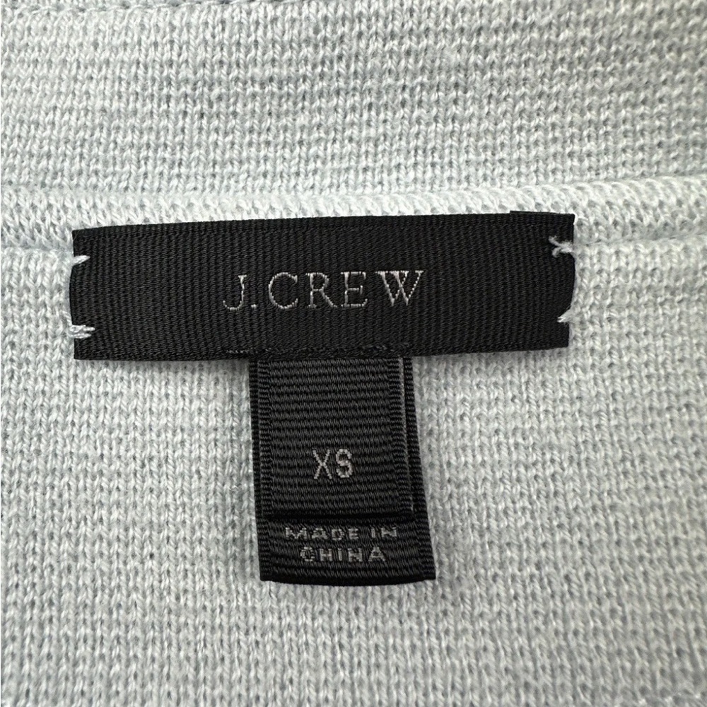 J Crew Sophie Open Front Blazer Womens Pastel Blue Cotton Wool Knit - Picture 3 of 7